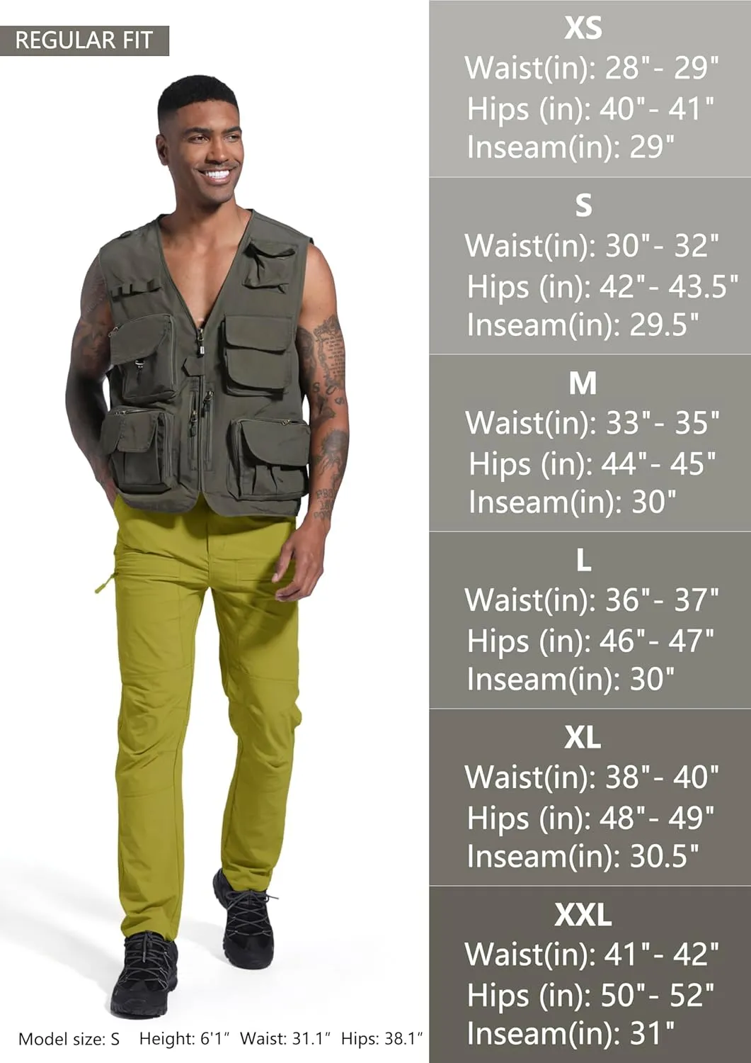Men's Lightweight Hiking Cargo Pants Waterproof Quick Dry Travel Fishing Climbing Work Outdoor Pants