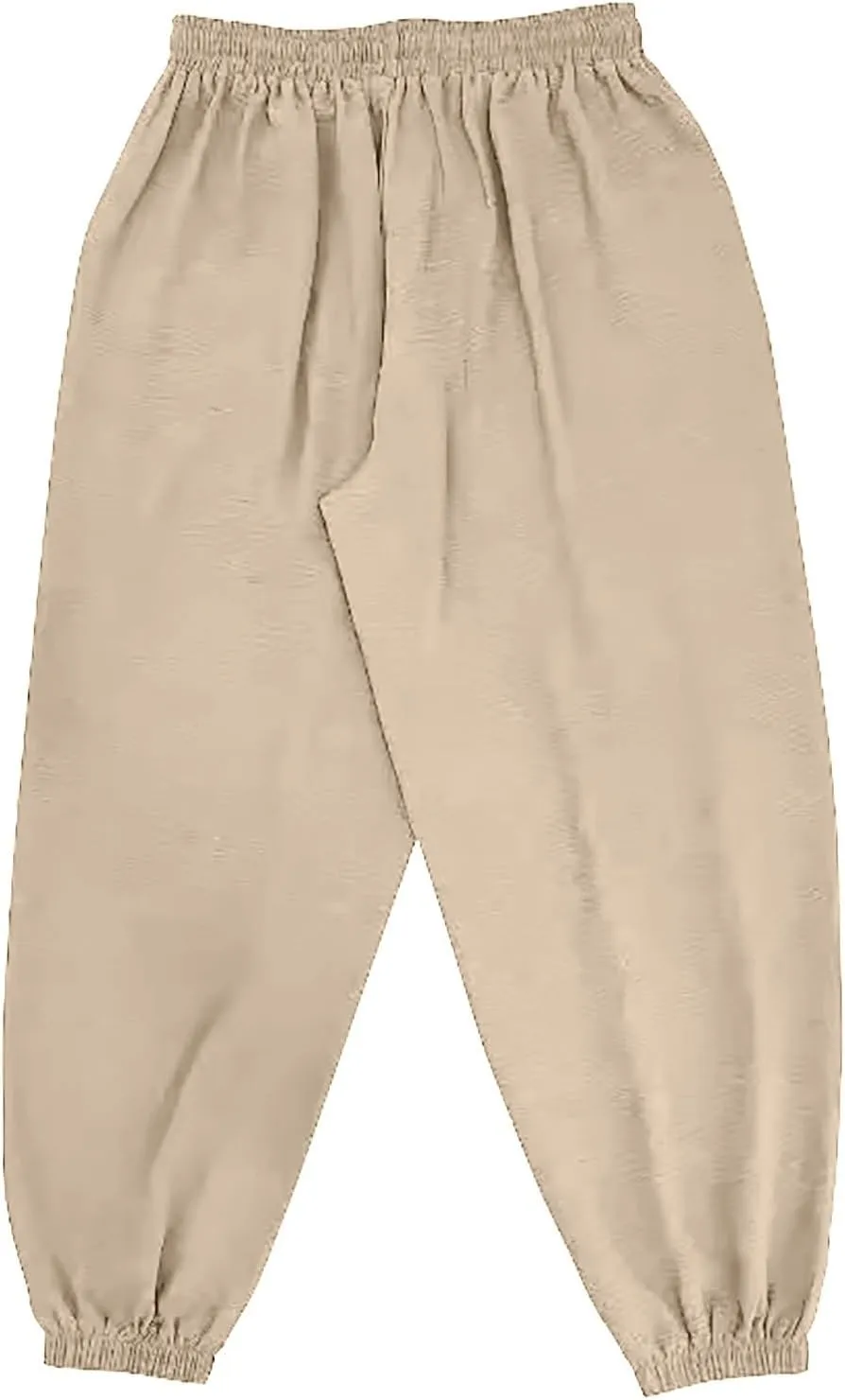 Mens Linen Harem Pants Casual Loose Fit Beach Drawstring Elastic Waist Yoga Trousers Vintage Fashion with Pockets