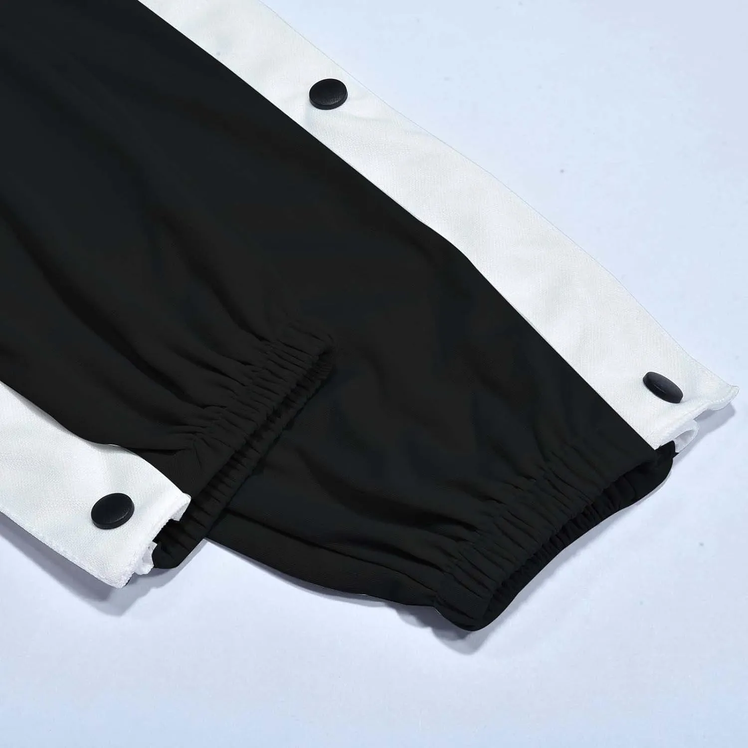 Mens Streetwear Cargo Jogger Pants Loose Fit Button Side Basketball Training Joggers with Elastic Cuffs Sweatpants