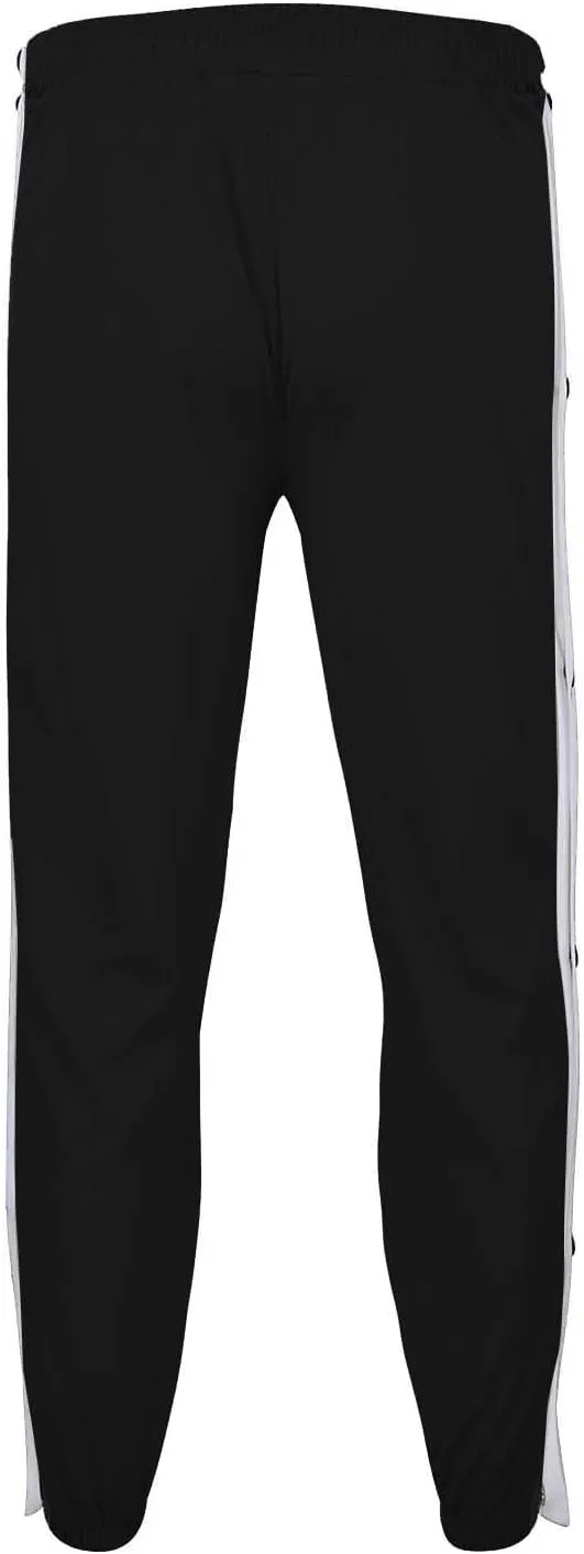 Mens Streetwear Cargo Jogger Pants Loose Fit Button Side Basketball Training Joggers with Elastic Cuffs Sweatpants