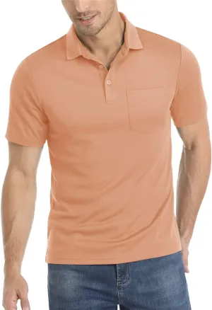 Mens Summer Quick Dry T-Shirts Sport Hiking Tee Shirts Casual Polos Shirt Work Tops with Pocket