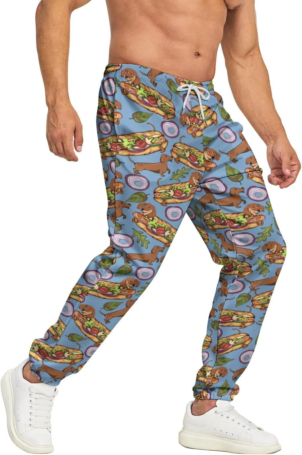 Men's Sweatpants Jogging Pants Drawstring Baggy Pants Trousers with Pocket