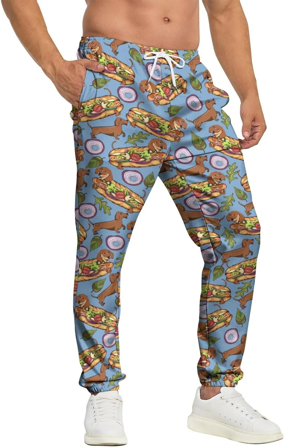Men's Sweatpants Jogging Pants Drawstring Baggy Pants Trousers with Pocket