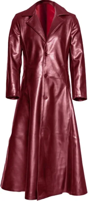Mens Vintage Faux Leather Trench Coat Steampunk Gothic Full Length Overcoat Windproof Big and Tall Motorcycle Jacket