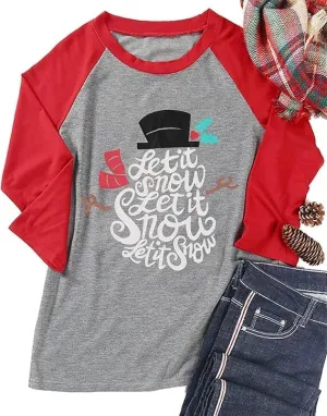Merry Christmas Shirts for Women Merry and Bright Sweatshirts Xmas Tree Gnomes Graphic Tee Winter Snowman Fleece Top