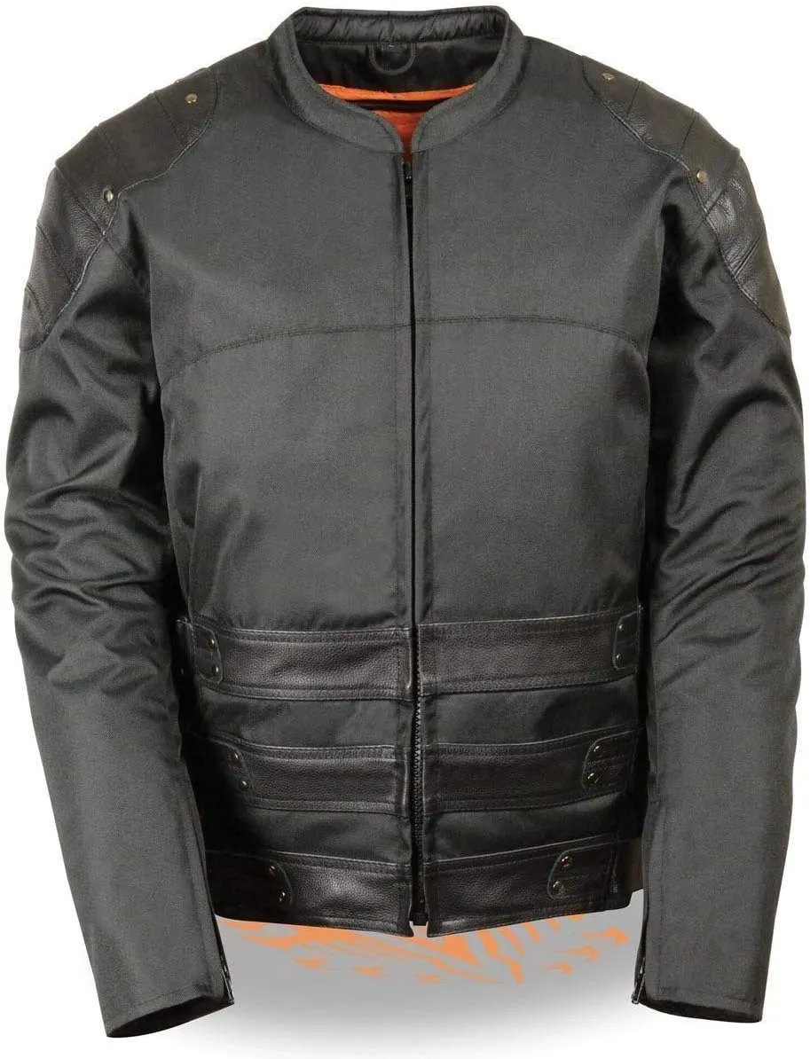 Milwaukee Leather Men's Armored Textile Motorcycle Rider Jacket-Year Round Wear - Large - Large