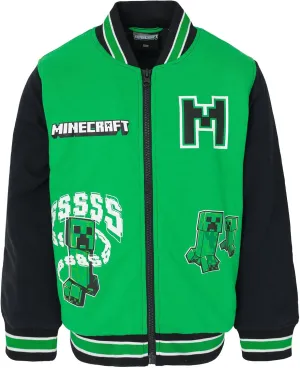 Minecraft Zip Up Varsity Bomber Jacket Little Kid to Big Kid Sizes (5-6 - 18-20)