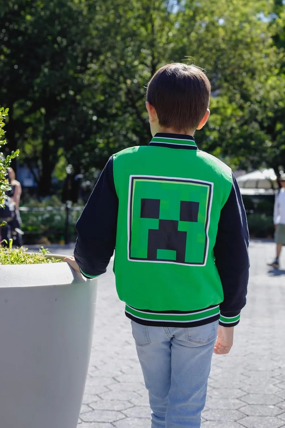 Minecraft Zip Up Varsity Bomber Jacket Little Kid to Big Kid Sizes (5-6 - 18-20)