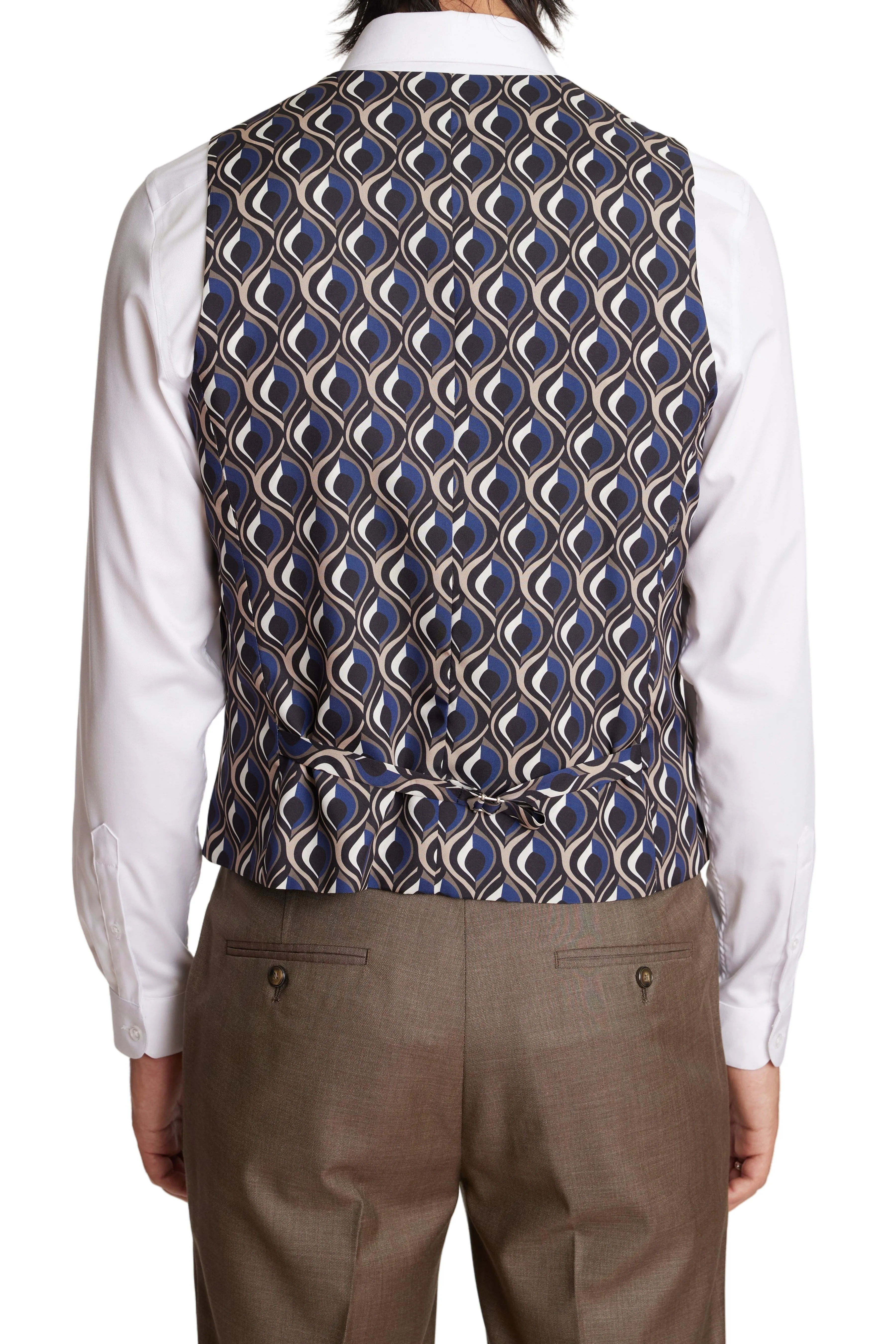 Modern Fit - Eaton 5 Button Vest - Dark Khaki Shark