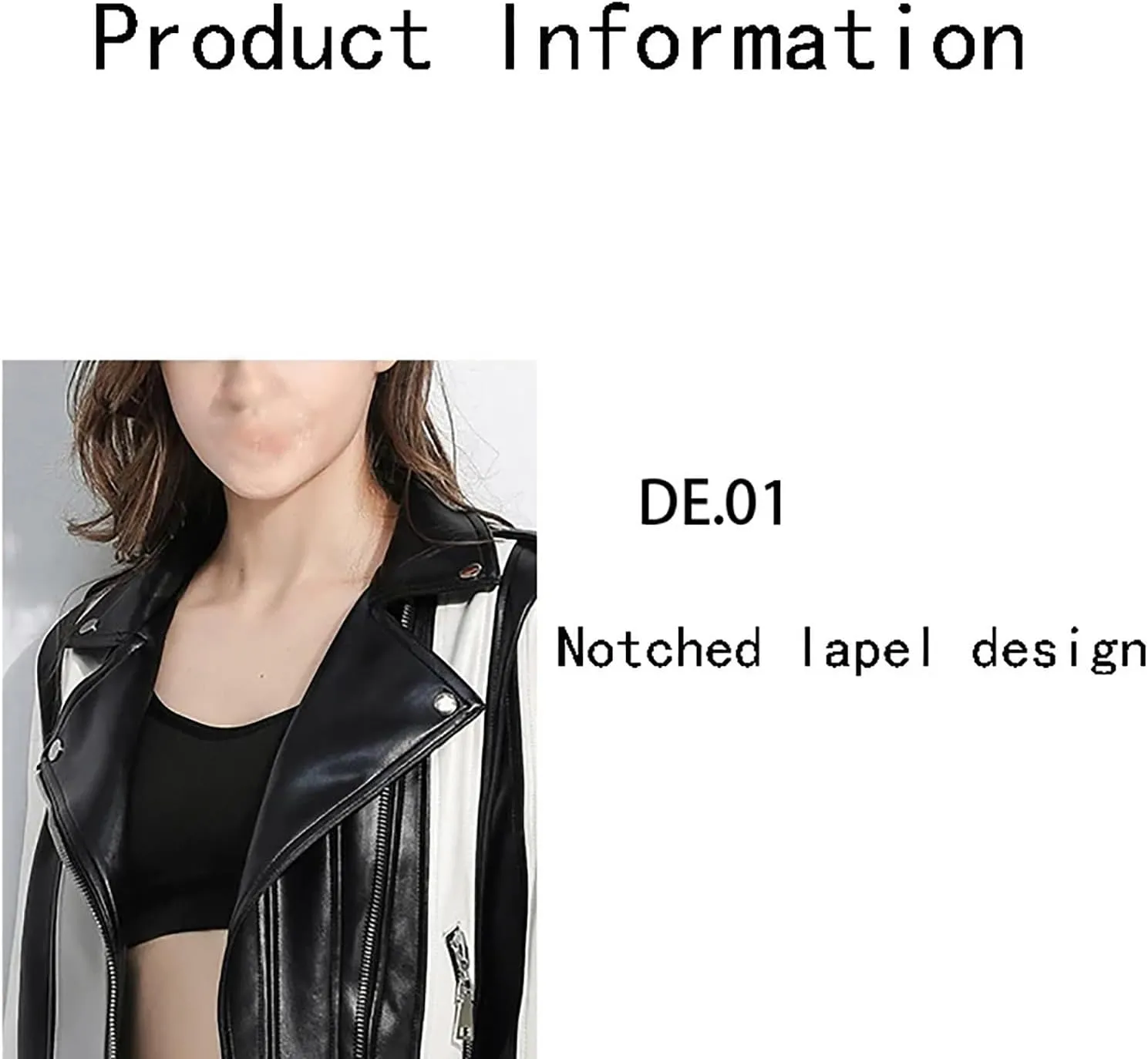 Motorcycle Leather Jacket Wear Black White Stripes Women Biker Coat Classic Slim Fit Rivet Outwear Casual Lapel Streetwear