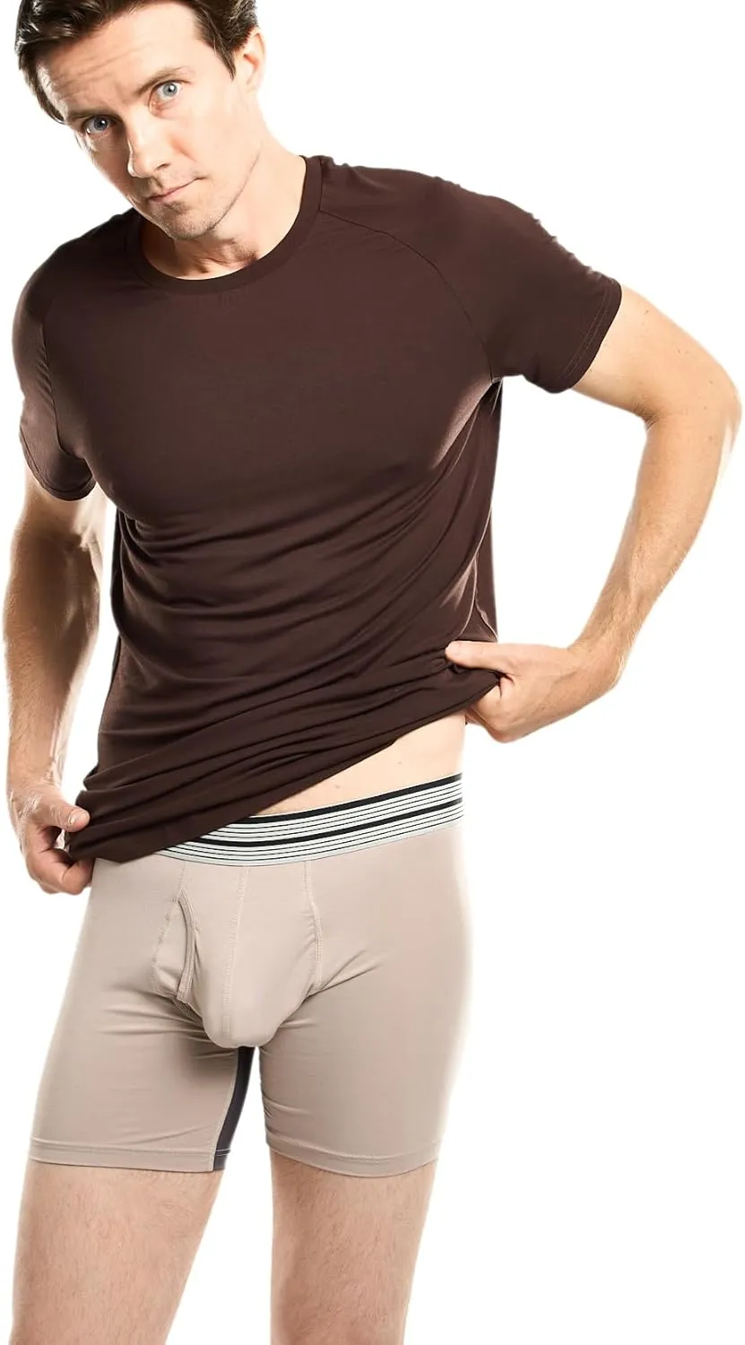 Mr. Davis Men's Bamboo Viscose Traditional Cut Crew Neck Undershirt - Stylish Crew Neck Undershirts for a 3 Pack