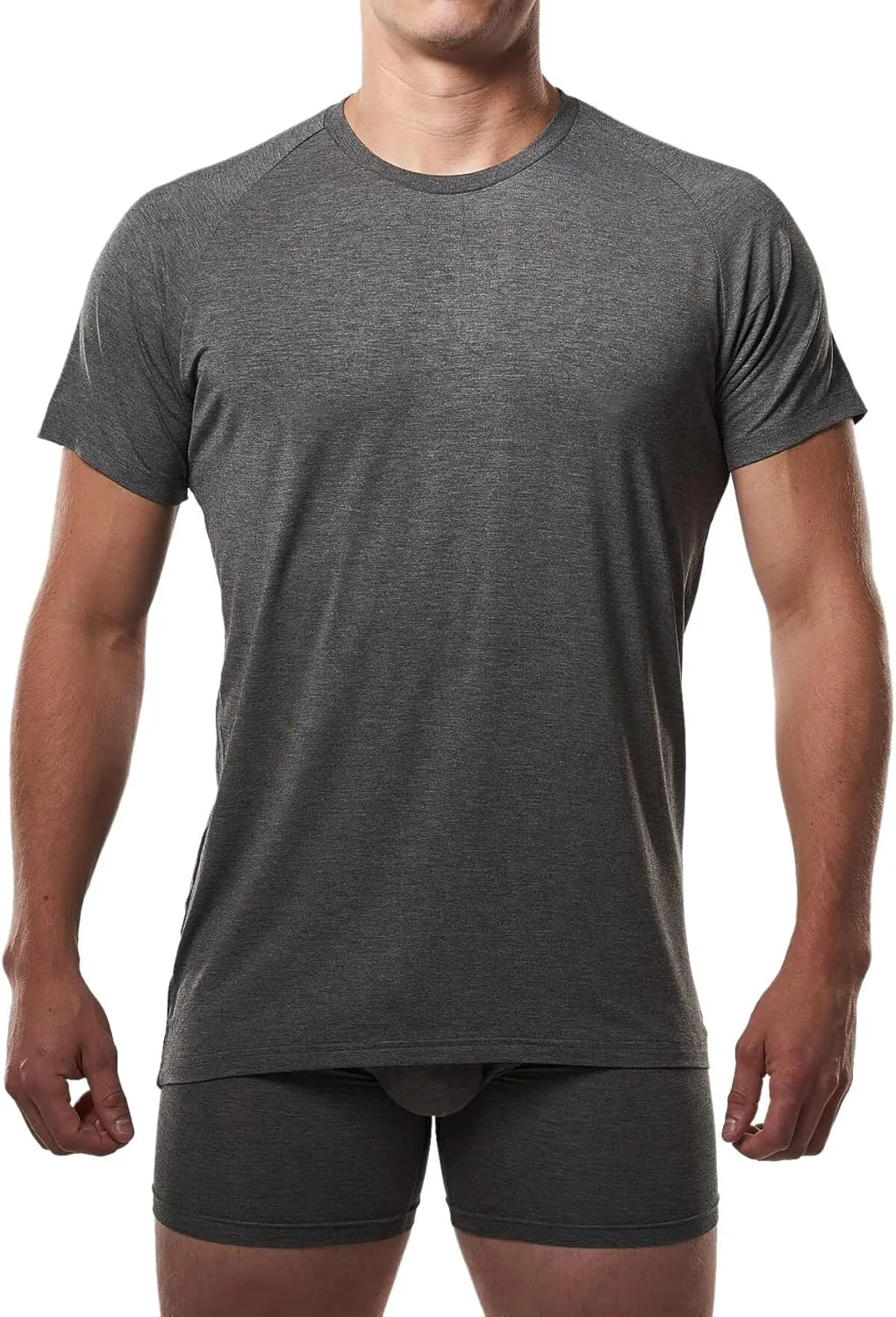Mr. Davis Men's Bamboo Viscose Traditional Cut Crew Neck Undershirt - Stylish Crew Neck Undershirts for a 3 Pack