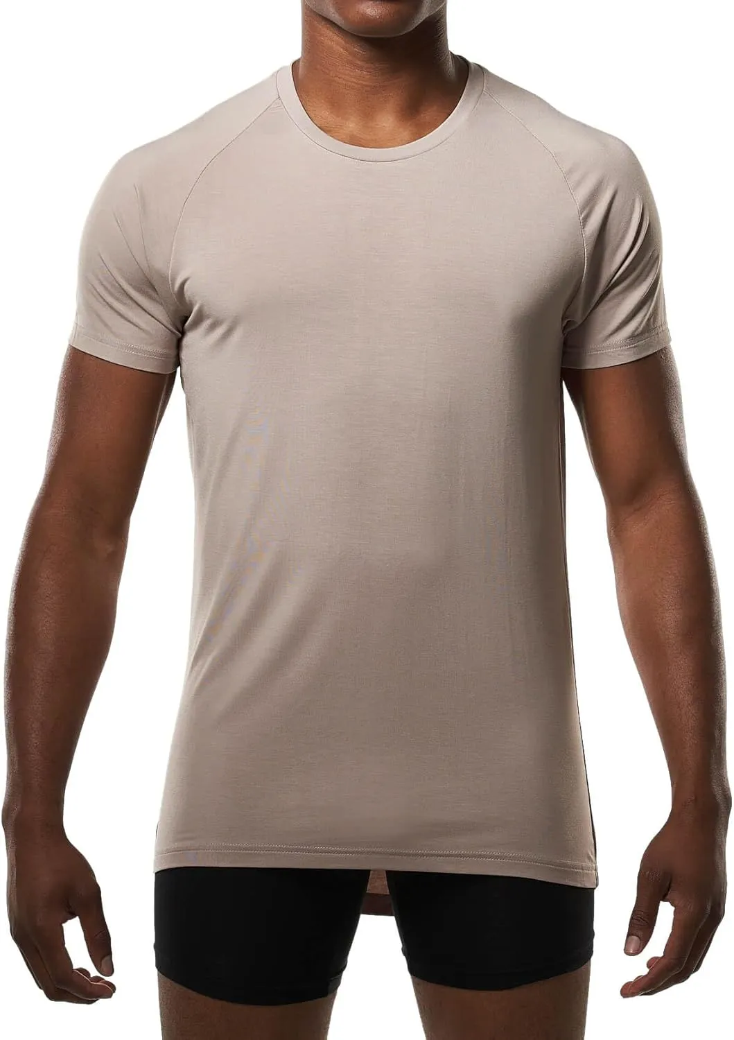 Mr. Davis Men's Bamboo Viscose Traditional Cut Crew Neck Undershirt - Stylish Crew Neck Undershirts for a 3 Pack