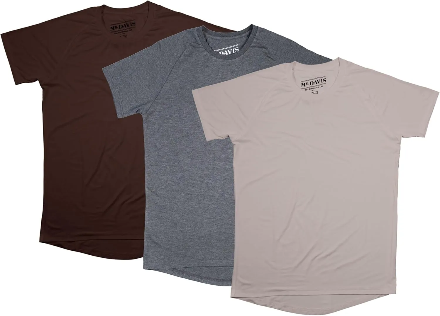 Mr. Davis Men's Bamboo Viscose Traditional Cut Crew Neck Undershirt - Stylish Crew Neck Undershirts for a 3 Pack