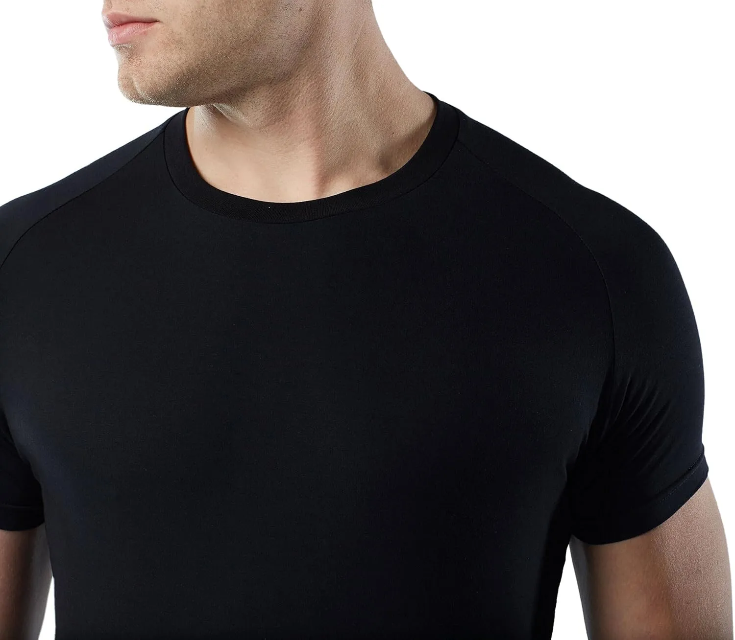 Mr. Davis Men's Bamboo Viscose Traditional Cut Crew Neck Undershirt - Stylish Crew Neck Undershirts for a