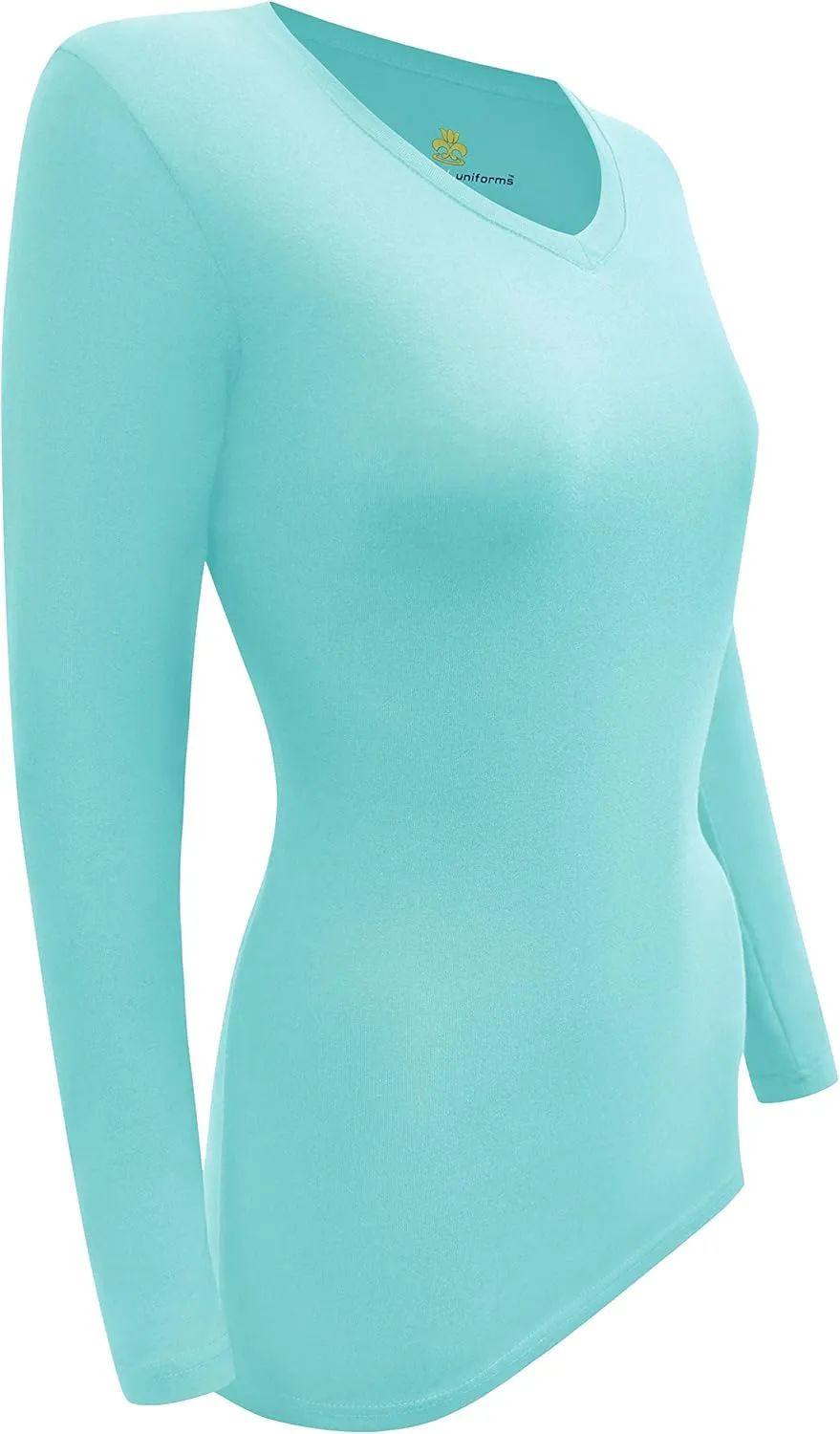Natural Uniforms Women's Under Scrub Tee V-Neck Long Sleeve T-Shirt-3-Pack
