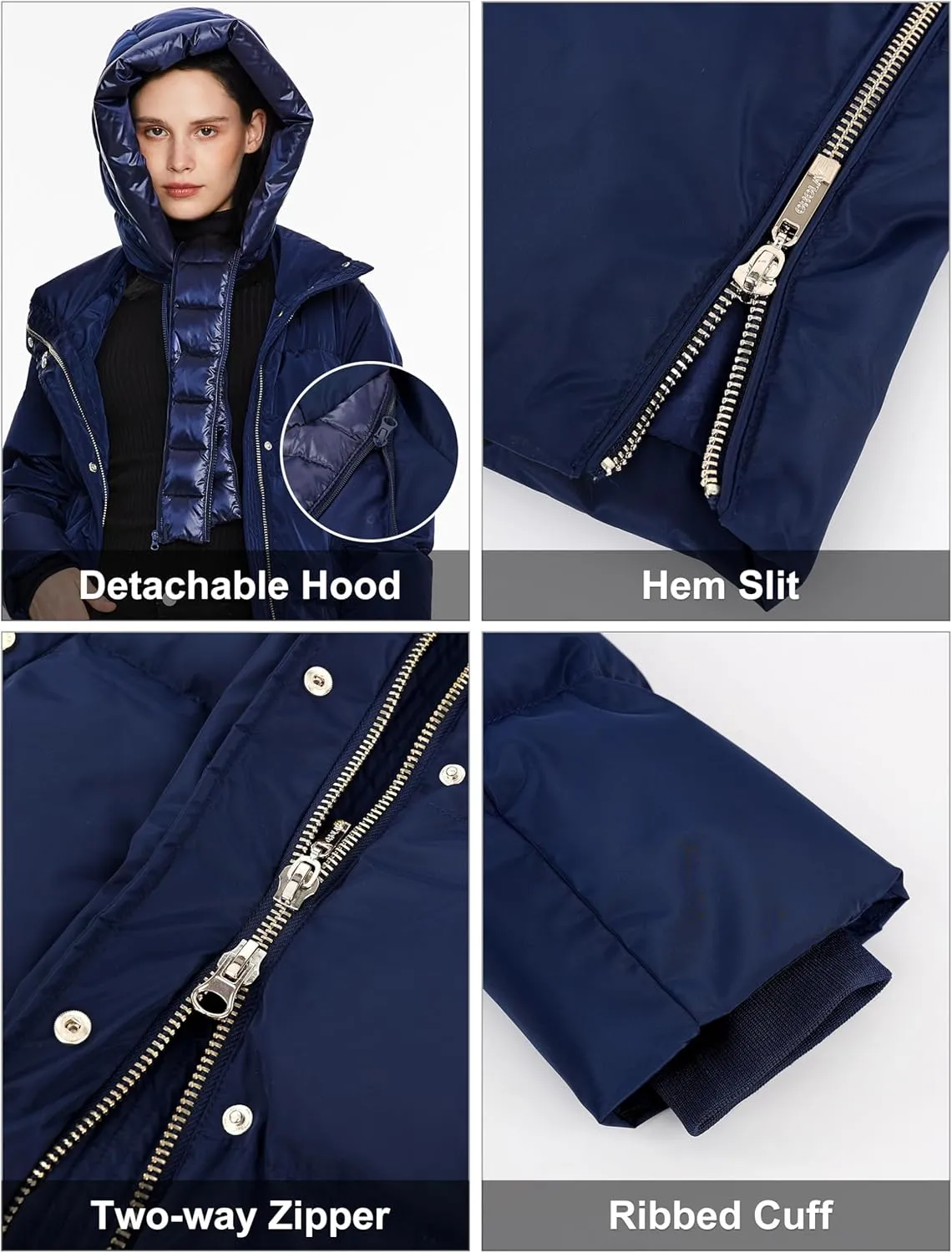 Orolay Women's Long Maxi Puffer Jacket Winter Thicken Down Coat Hooded Quilted Jacket