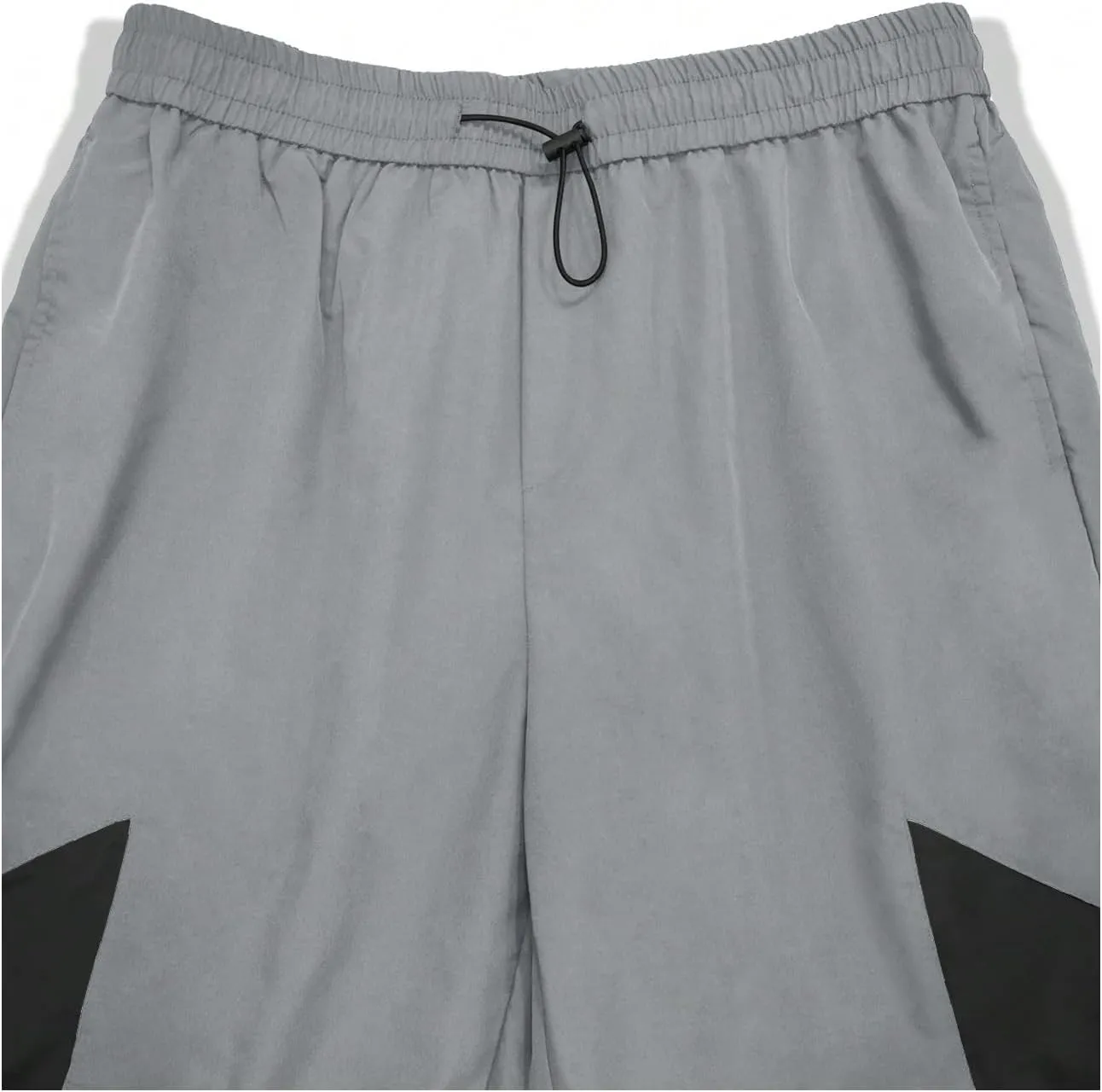 OYOANGLE Men's Colorblock Drawstring Waist Straight Wide Leg Baggy Pants with Pocket
