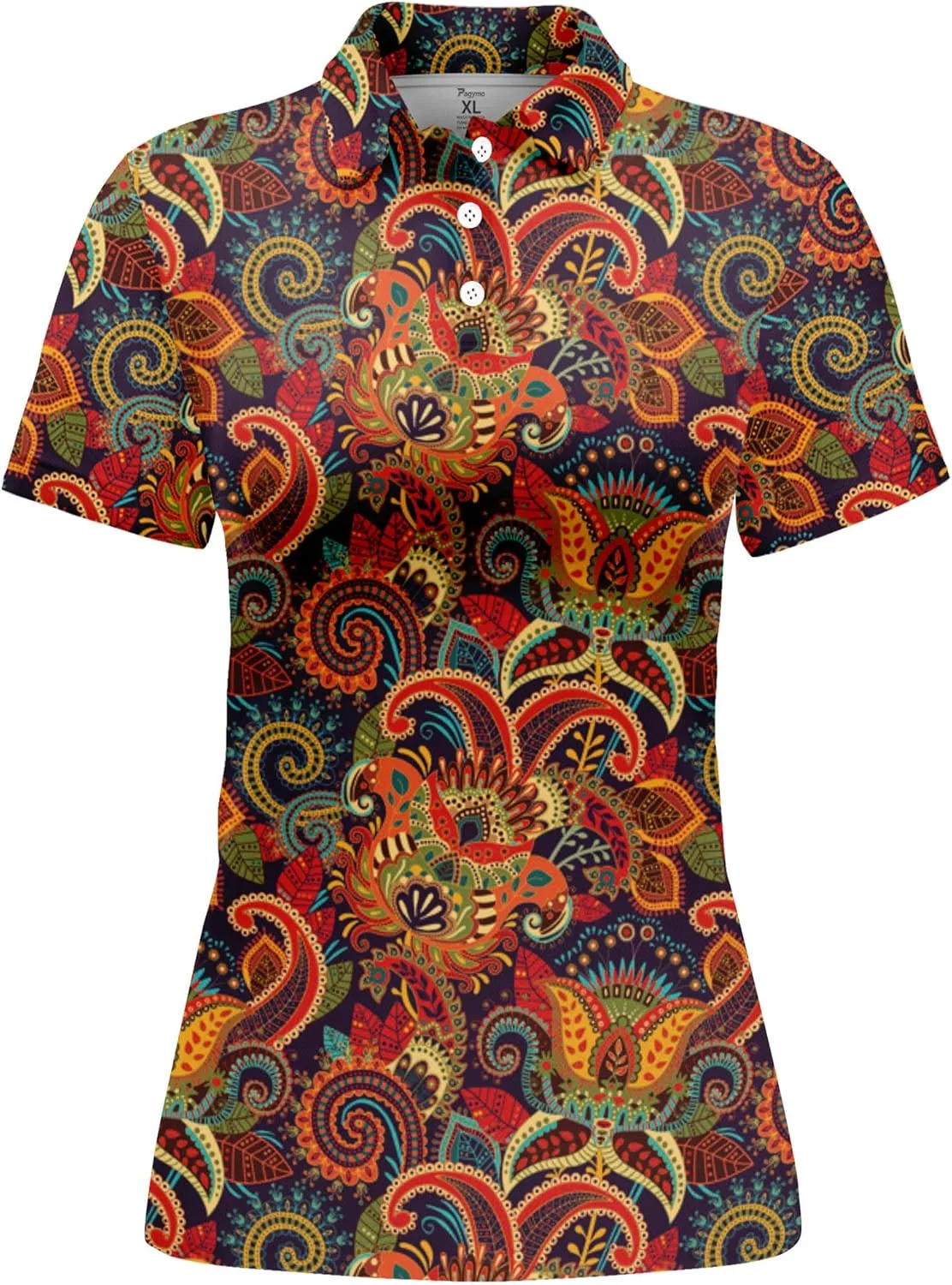 PAGYMO Funny Womens Golf Shirt Crazy Cute Print Moisture Wicking Short Sleeve Polo Shirts for Women
