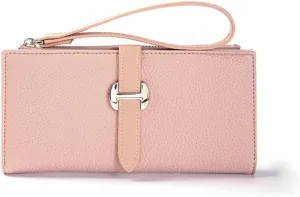 Pink Womens Wallet Slim Female Purse Large Capacity Bifold Wallet Card Holder with Zipper Pocket, Birthday Gift for Mom Wife Aunt Girls Ladies