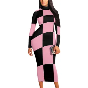 Plus Size Dresses for Curvy Women Sexy Tight Long Sleeve Party Bodycon Midi Dress Casual Elegant Basic Pencil Cocktail Dress