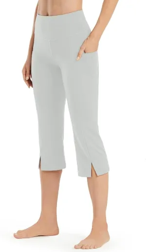 Promover Capri Pants for Women Bootcut Yoga Pants with Pockets High Waisted Flare Leggings Casual Work Pants