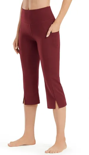 Promover Capri Pants for Women Bootcut Yoga Pants with Pockets High Waisted Flare Leggings Casual Work Pants