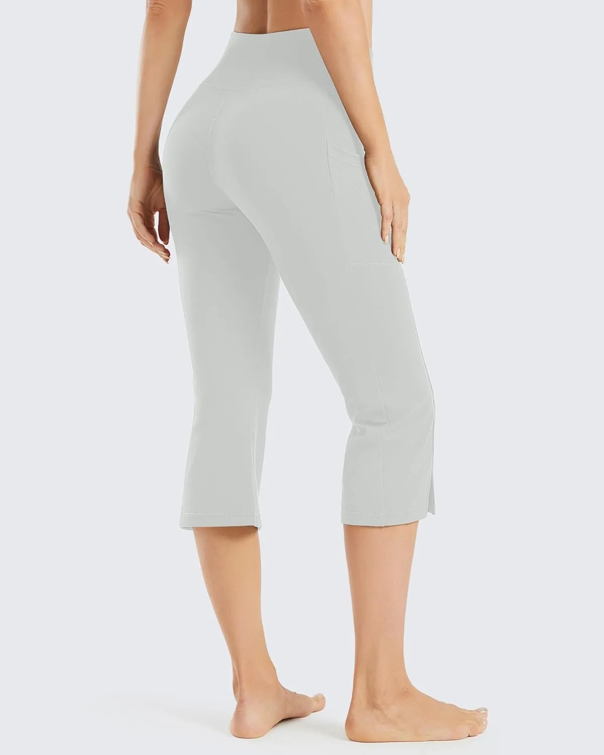Promover Capri Pants for Women Bootcut Yoga Pants with Pockets High Waisted Flare Leggings Casual Work Pants