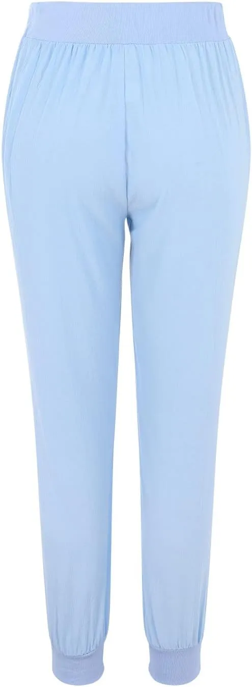 PTOLOCIF Women's Cotton Linen Pants Drawstring Back Elastic Waist Pants High Waist Casual Lounge Trousers with Pockets