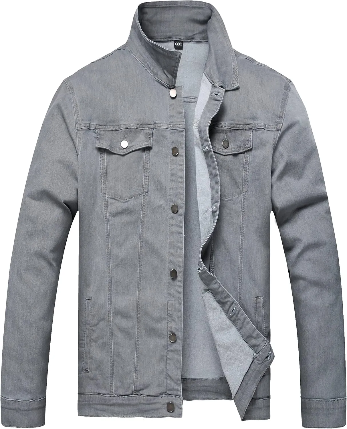 QIMYUM Jean Jacket For Men, Distressed Slim Denim Jacket