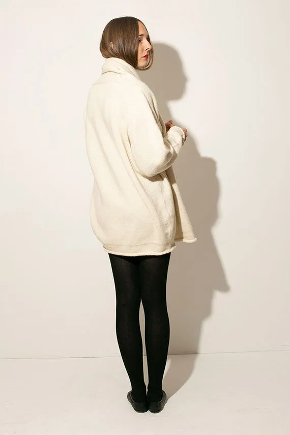 Raw White Taper Cardigan
