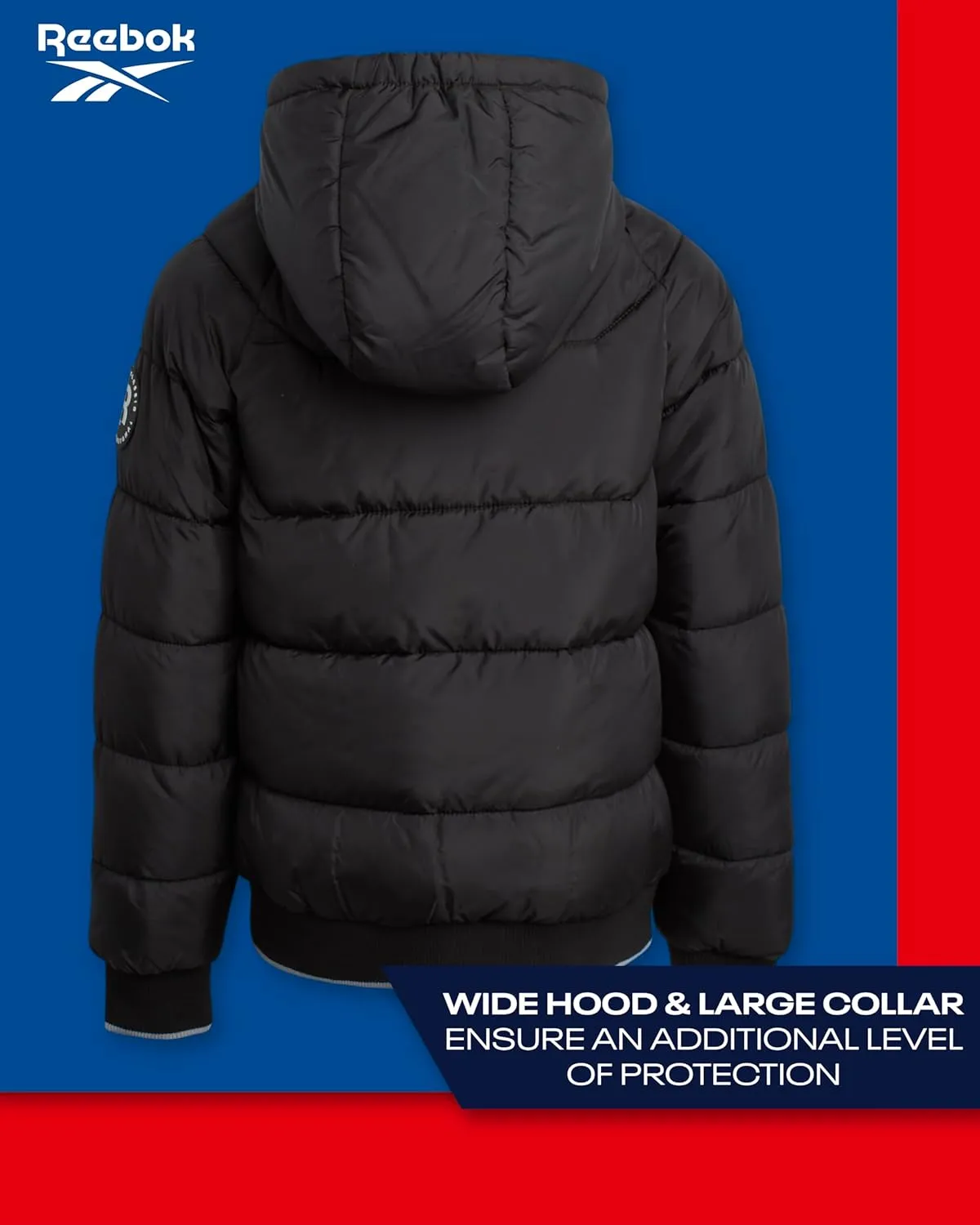 Reebok Boys' Winter Coat - Heavyweight Full Zip Up Quilted Puffer Snow Parka - Weather Resistant Ski Jacket for Boys (8-20)
