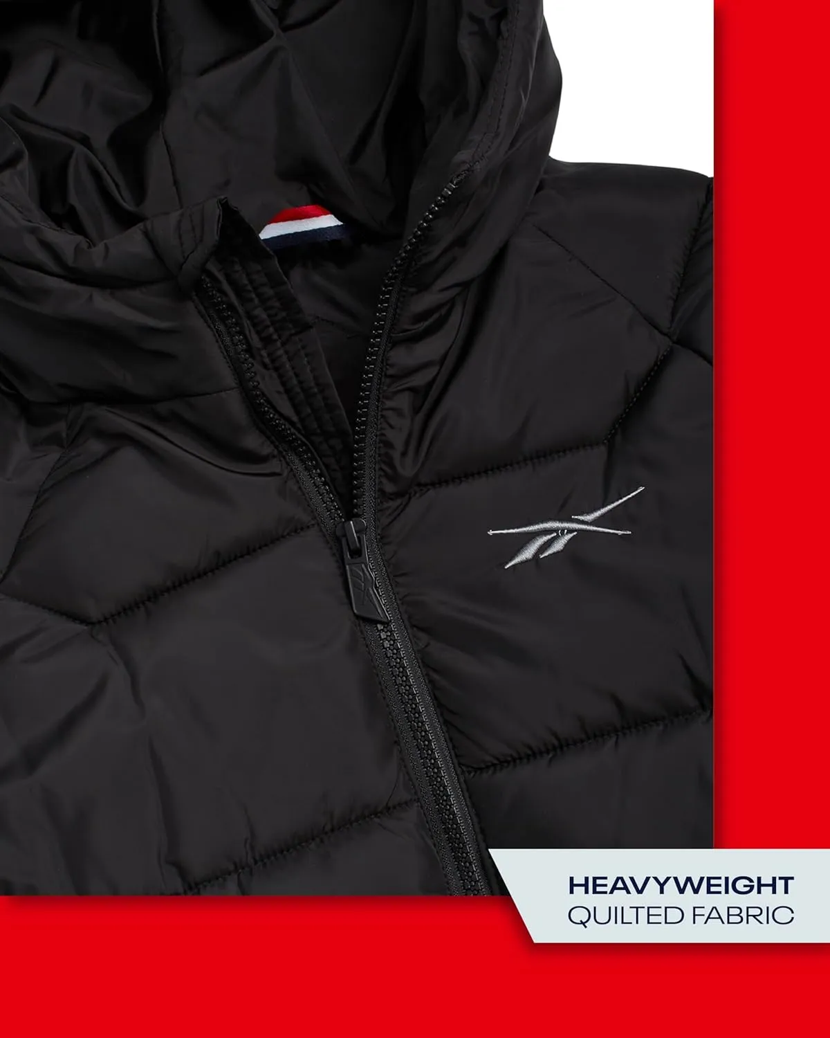 Reebok Boys' Winter Coat - Heavyweight Full Zip Up Quilted Puffer Snow Parka - Weather Resistant Ski Jacket for Boys (8-20)