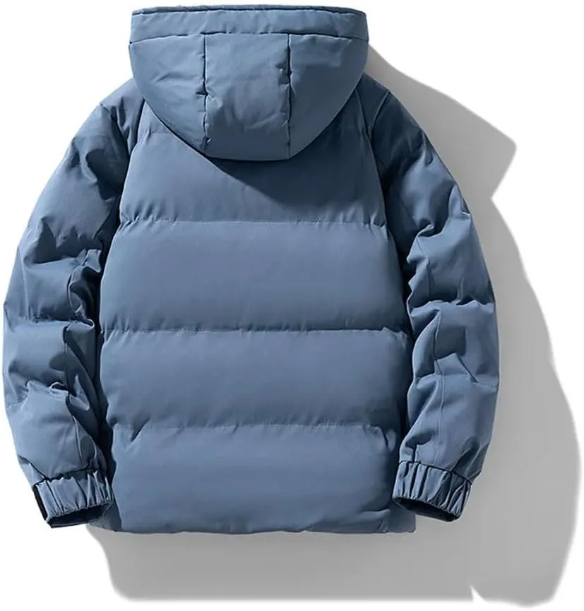 REHJJDFD Men Casual Down Cotton Coat Padded Jacket For Students Men Cotton Coat Jacket Men Solid Down Jacket