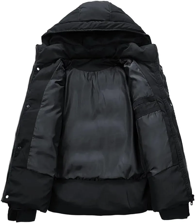 REHJJDFD Men Casual Down Cotton Coat Padded Jacket For Students Men Cotton Coat Jacket Men Solid Down Jacket