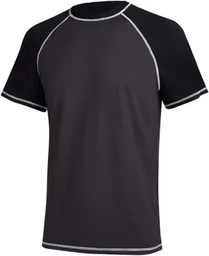 Satankud Men's UPF 50  Rashguard Swim Tee Short Sleeve Running Shirt Swimwear Swim Hiking Workout Shirts