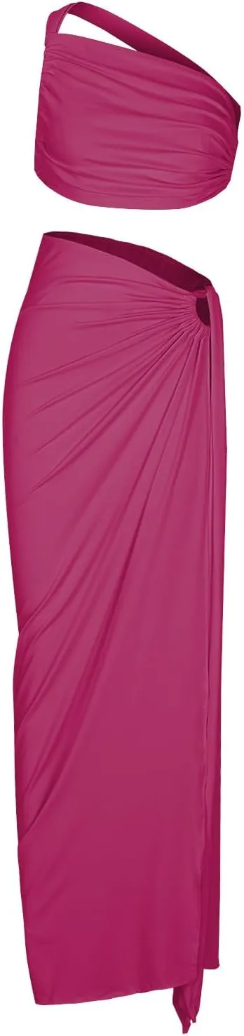 Sexy Cutout Maxi Dress, Ruched Backless, Summer Vacation Outfits for Women, Bodycon Cocktail Slit Cut Out Open Back