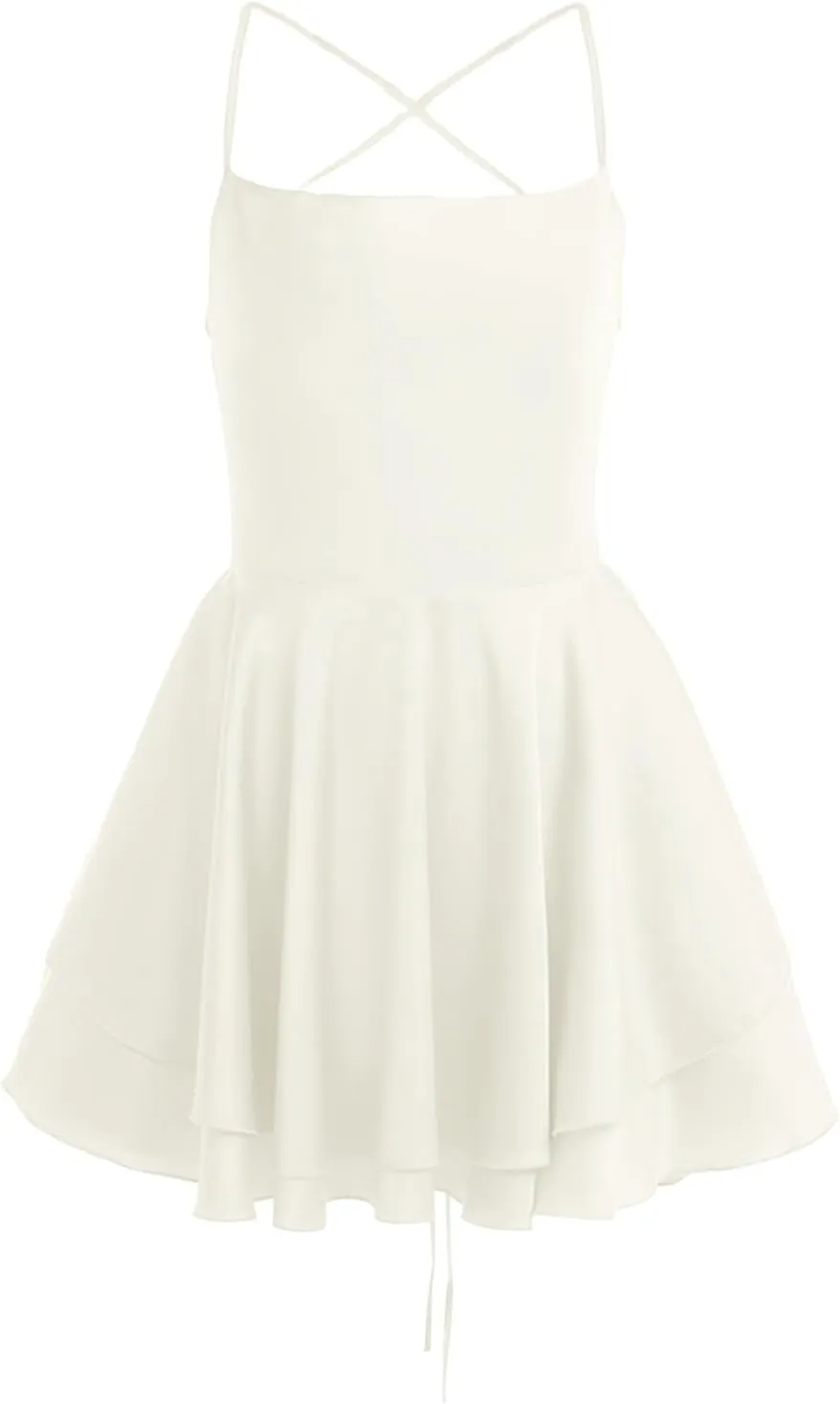 Sexy Satin Dress for Women Summer Backless Ruffle Short Dresses Cowl Neck Spaghetti Strap Tiered Layer Mini Sundress