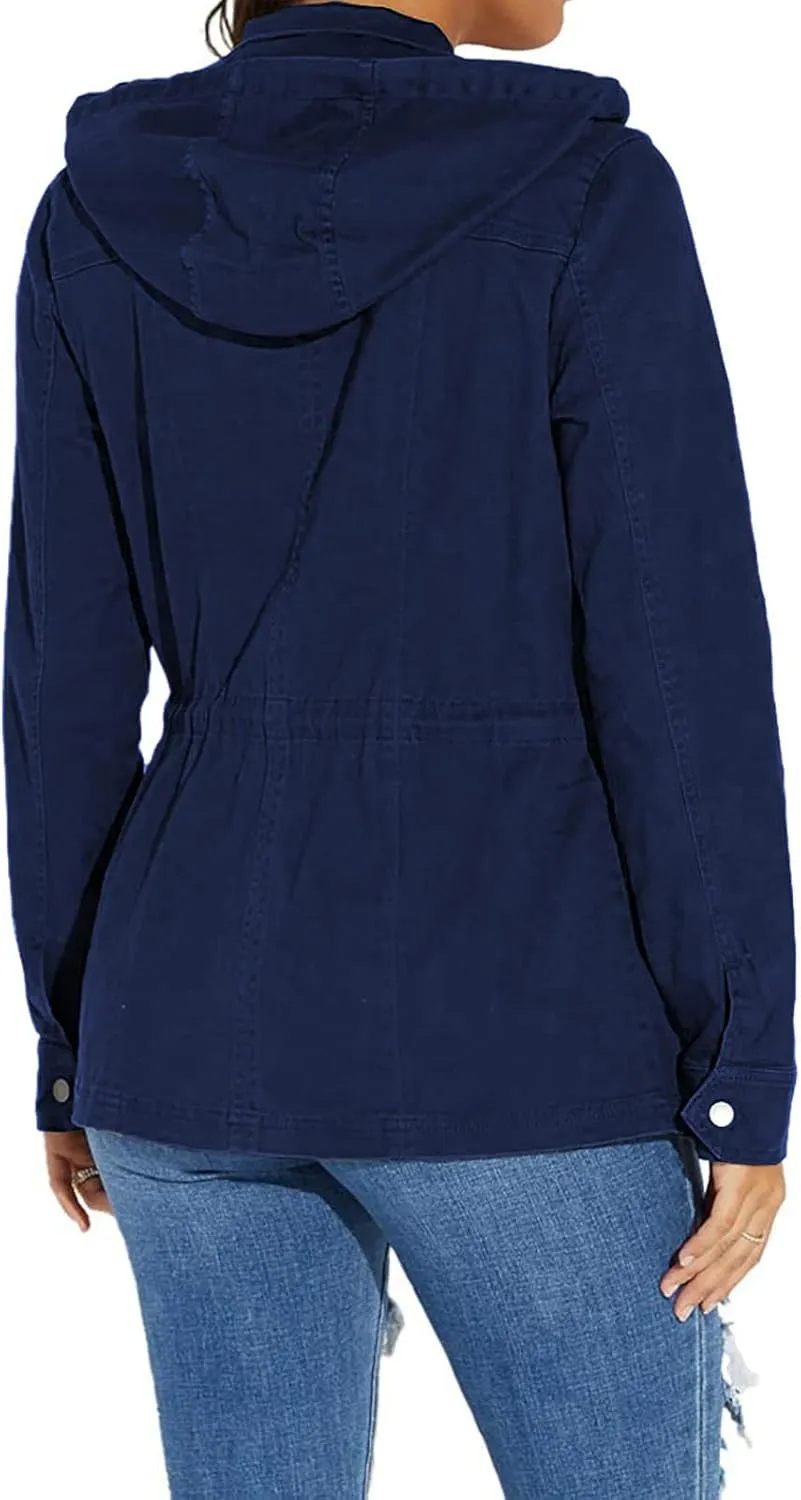 sexycherry Casual Jackets for Women Long Sleeve Lightweight Outwear Bomber Coats with Pockets
