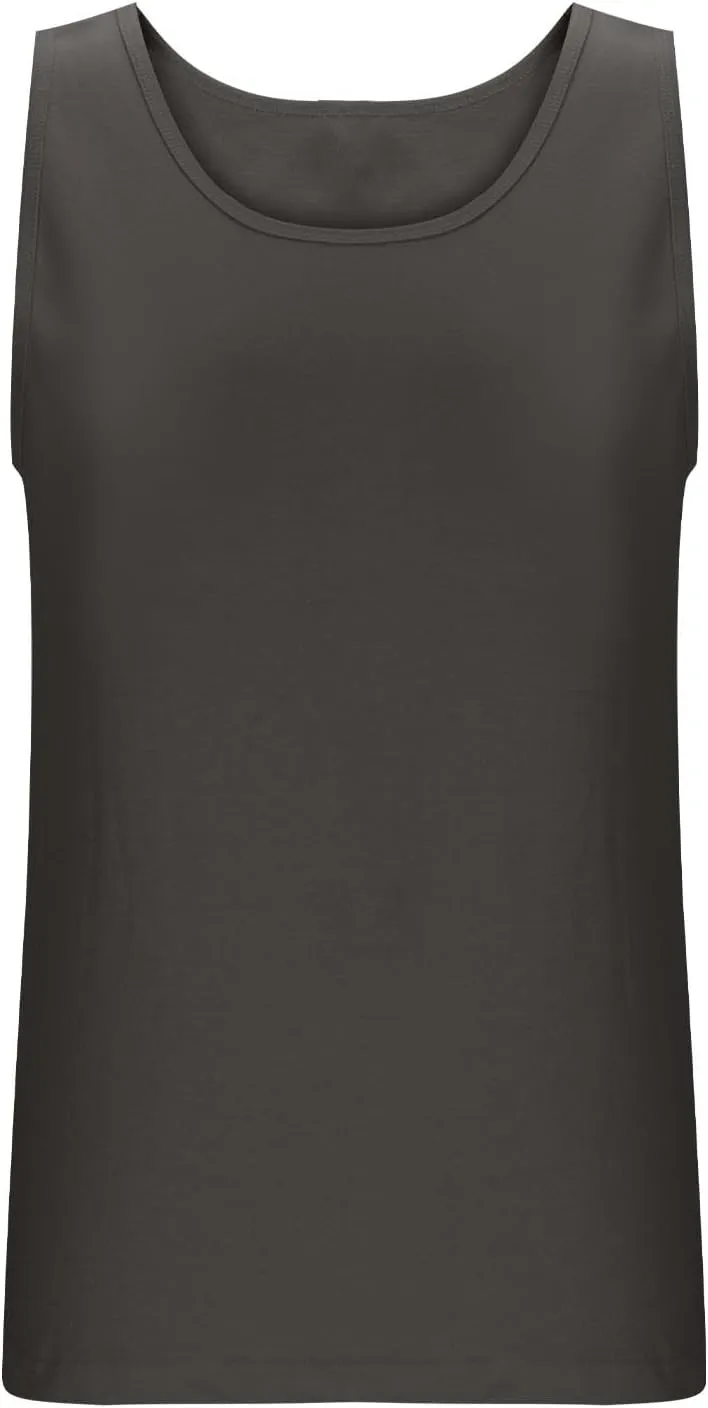 Sleeveless Round Neck Tank Tops for Women Cotton Breathable Summer Camisole Loose Fit Casual Basic Solid Color Tee