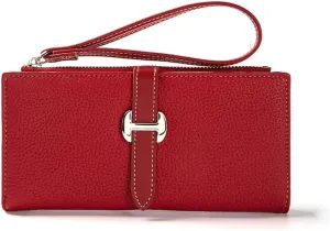 Slim Thin Women Wallet PU Leather Card Holder, Large Capacity Bi-fold Long Purse with Zipper Pocket, Birthday Valentine's Day Gift for Mom Wife Aunt Girls