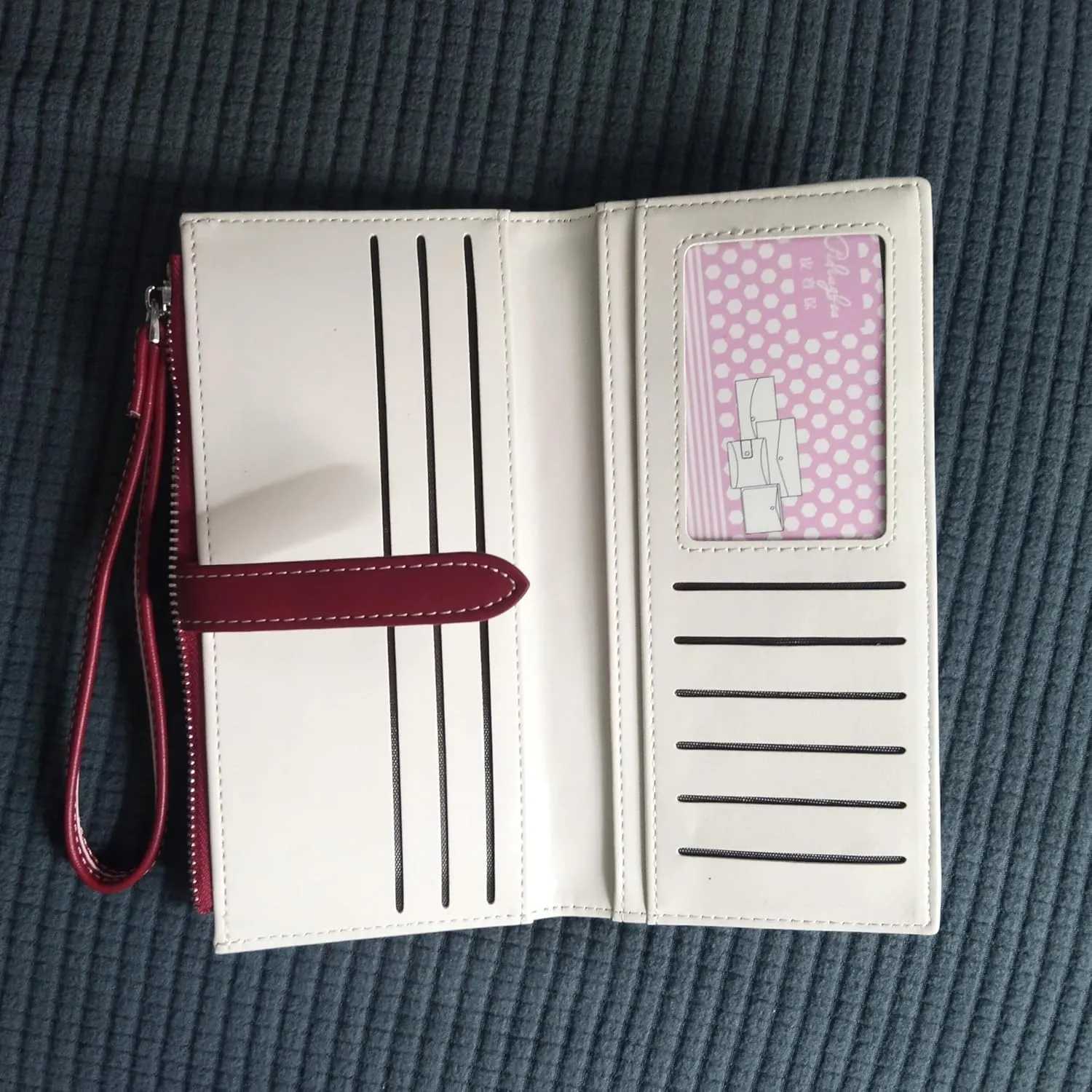 Slim Thin Women Wallet PU Leather Card Holder, Large Capacity Bi-fold Long Purse with Zipper Pocket, Birthday Valentine's Day Gift for Mom Wife Aunt Girls