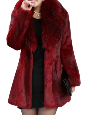 Solid Color Women Faux Fur Coats