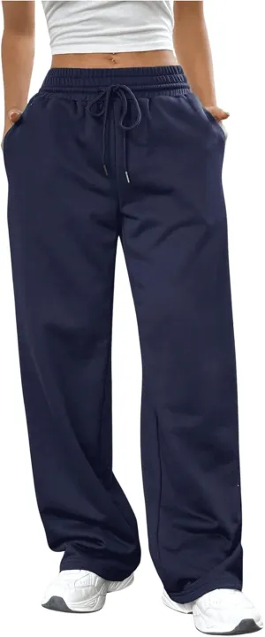 SOLY HUX Girl's Straight Wide Leg Sweatpants Casual High Waisted Baggy Joggers Track Pants