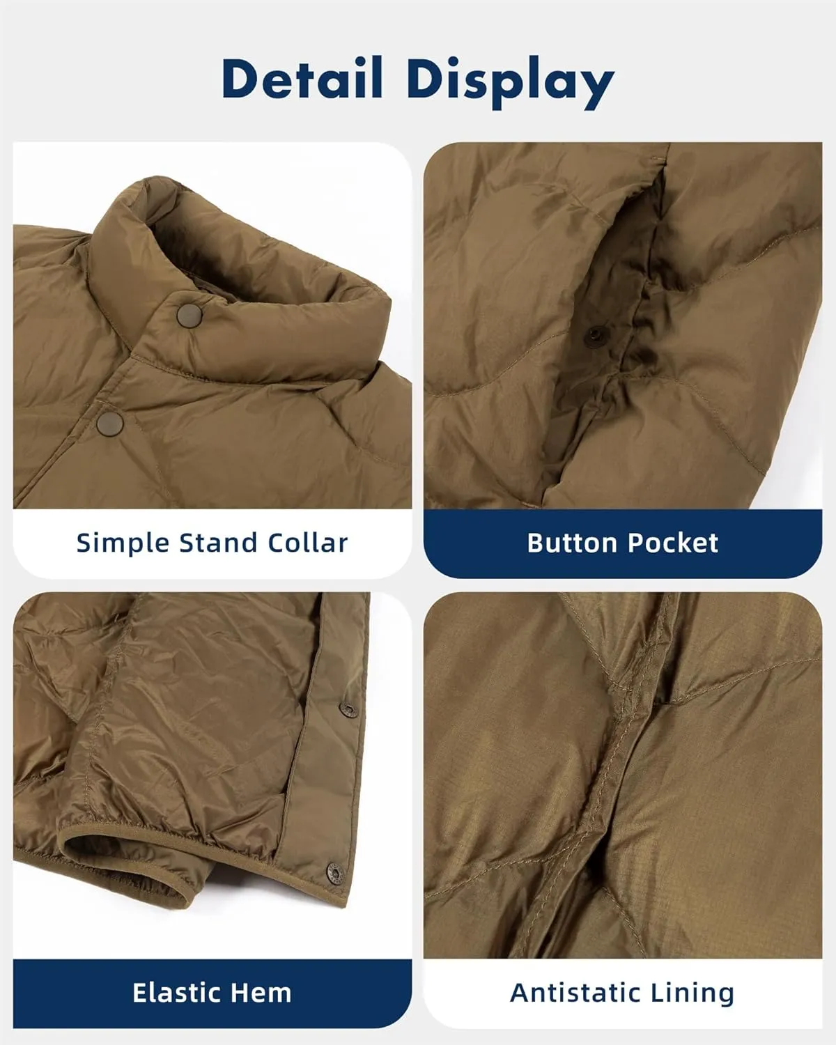SURF CUZ Men's Puffer Jacket Lightweight Water-Resistant Winter Coat Windproof Packable Down Jacket Womens Warm Puffy Jacket