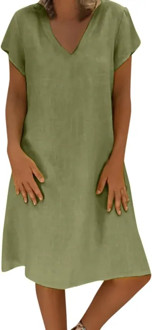 TARIENDY Casual Dresses for Women,Women's Loose Comfy Summer Dress Short Sleeve Sundress Fashion Beach Vacation Outfits