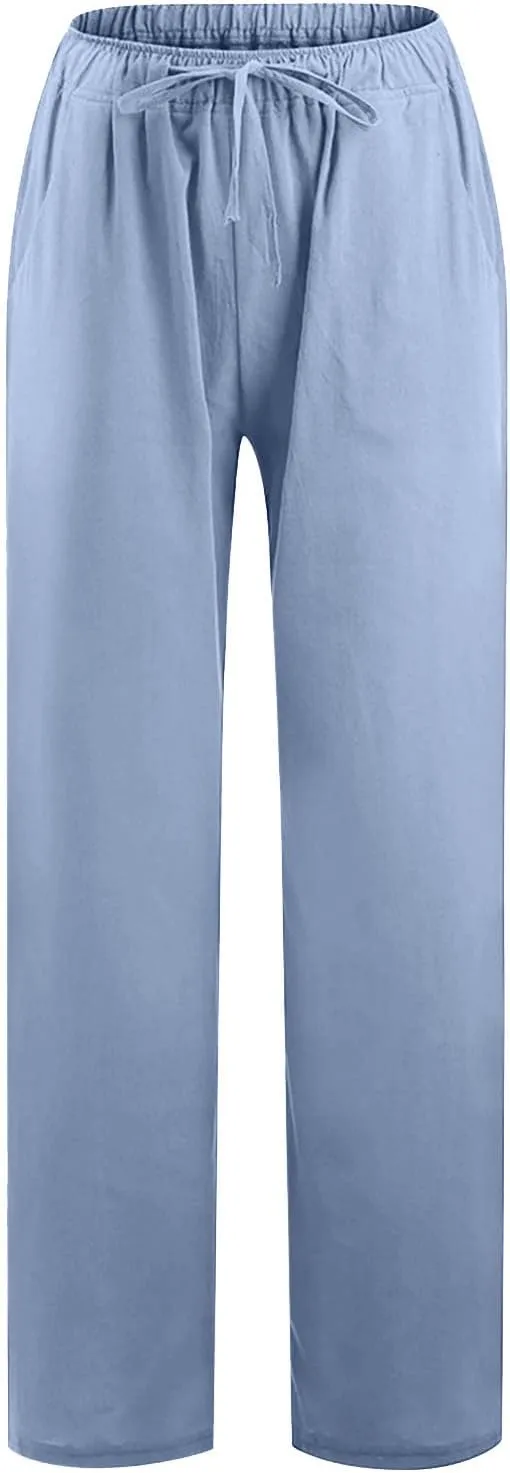 TARIENDY Plus Size Wide Leg Pants for Women Trendy Summer Workout Trousers Lightweight Yoga Sweatpants Casual Pants
