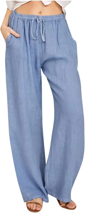 TARIENDY Plus Size Wide Leg Pants for Women Trendy Summer Workout Trousers Lightweight Yoga Sweatpants Casual Pants