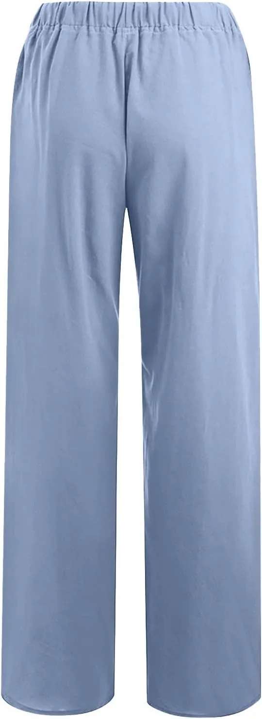 TARIENDY Plus Size Wide Leg Pants for Women Trendy Summer Workout Trousers Lightweight Yoga Sweatpants Casual Pants