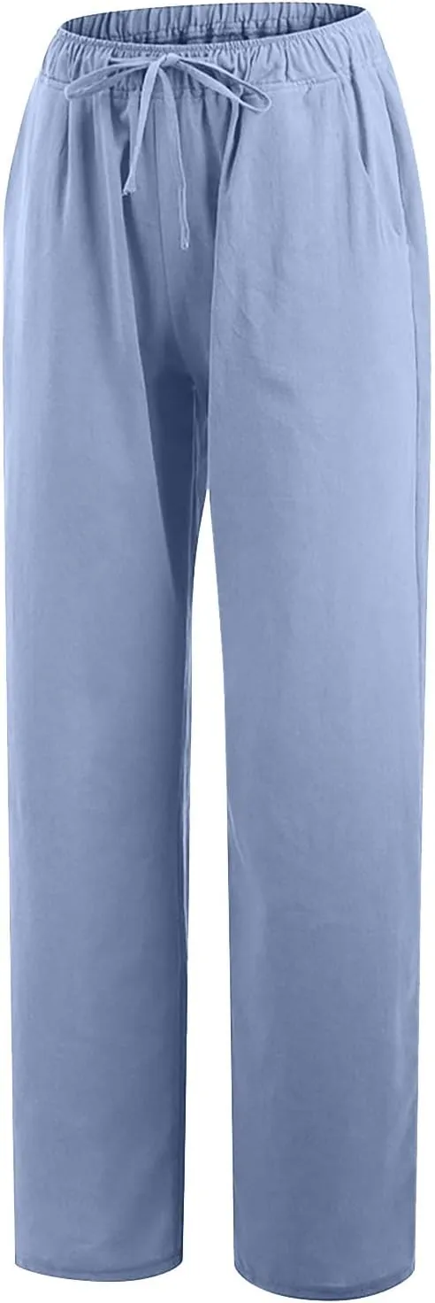 TARIENDY Plus Size Wide Leg Pants for Women Trendy Summer Workout Trousers Lightweight Yoga Sweatpants Casual Pants